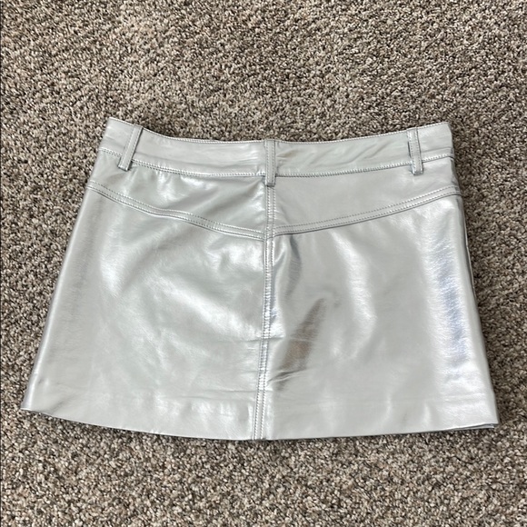 Mango Metallic Silver Mini Skirt Women's Size S - Picture 5 of 7